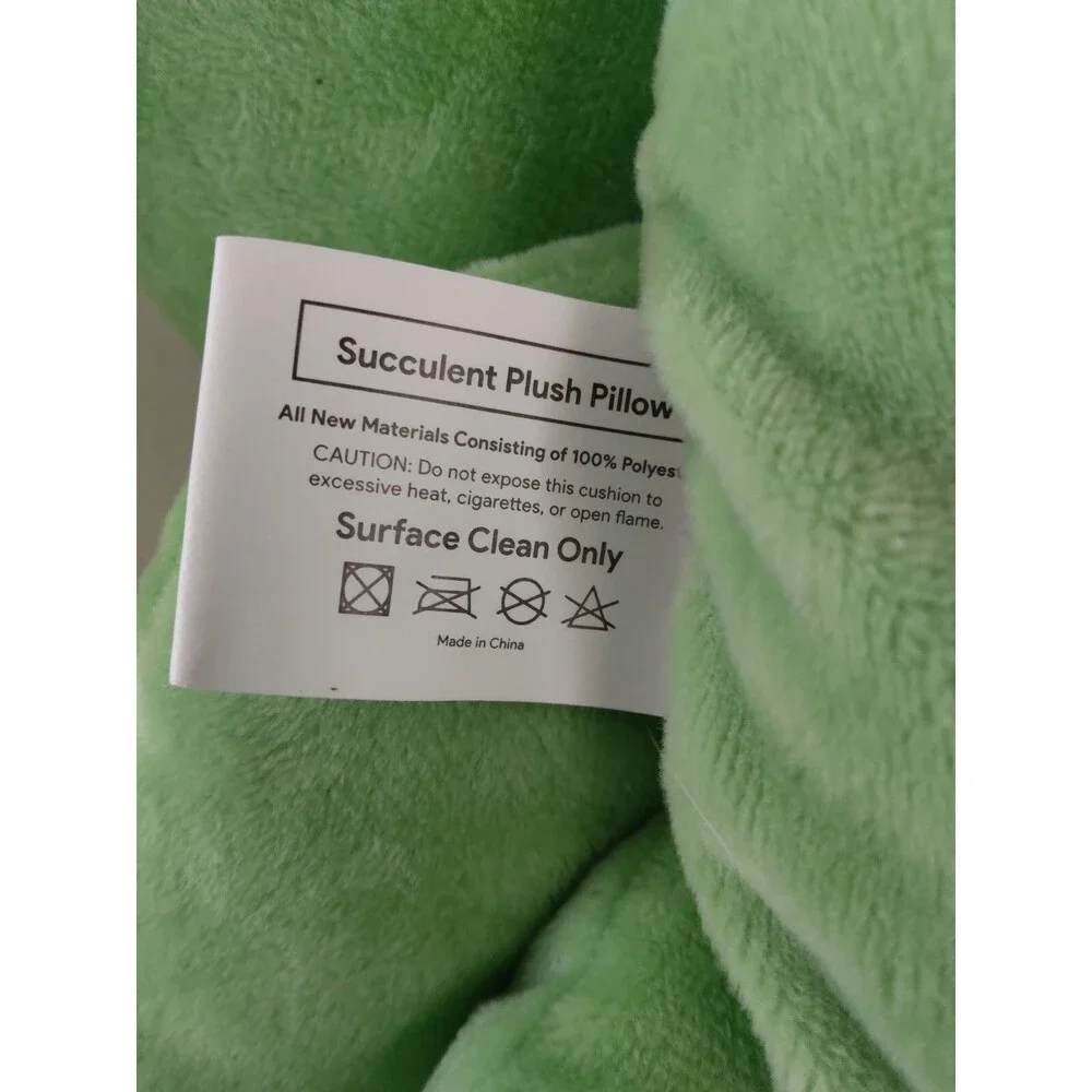 Green Philosophy Co 3D Succulent Flower Green Plush Accent Throw Pillow